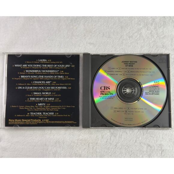 Johnny Mathis – This Heart of Mine CD 1990 Sony Music A21567 CBS Special Product - Picture 3 of 6